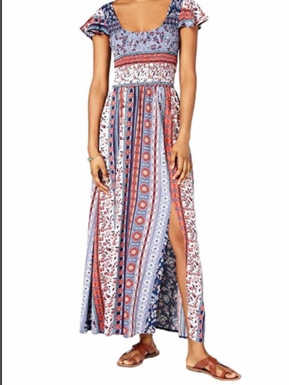 American Rag Cie Mixed Print Maxi Dress in Blue and Red size XS
